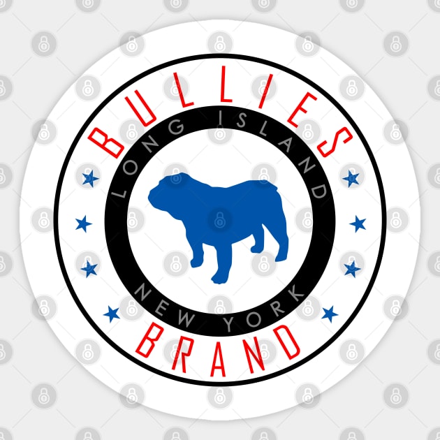 Bullies Brand logo 2 Wht/Blue Sticker by Bullies Brand